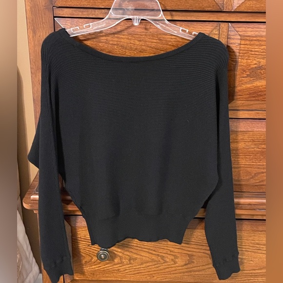Express Black Ribbed Boatneck Dolman sleeve Sweater - Picture 4 of 4